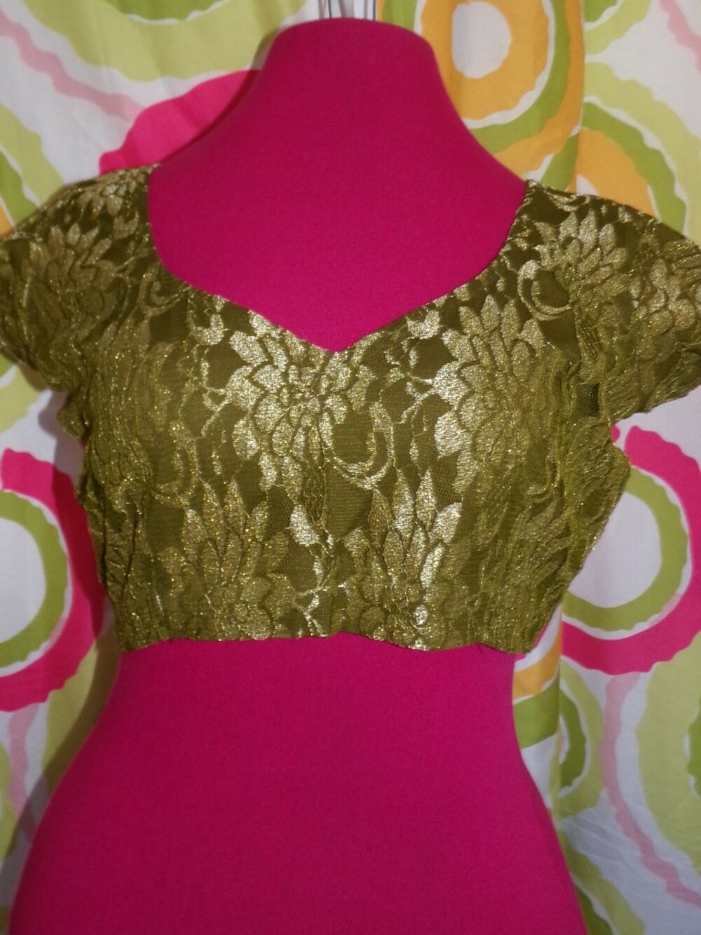 Handmade Green Lace Choli Sz S/M